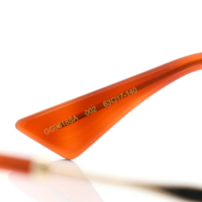 Gucci Metal Fork Square Frame Sunglasses GG0818SA Pink 6 of 10