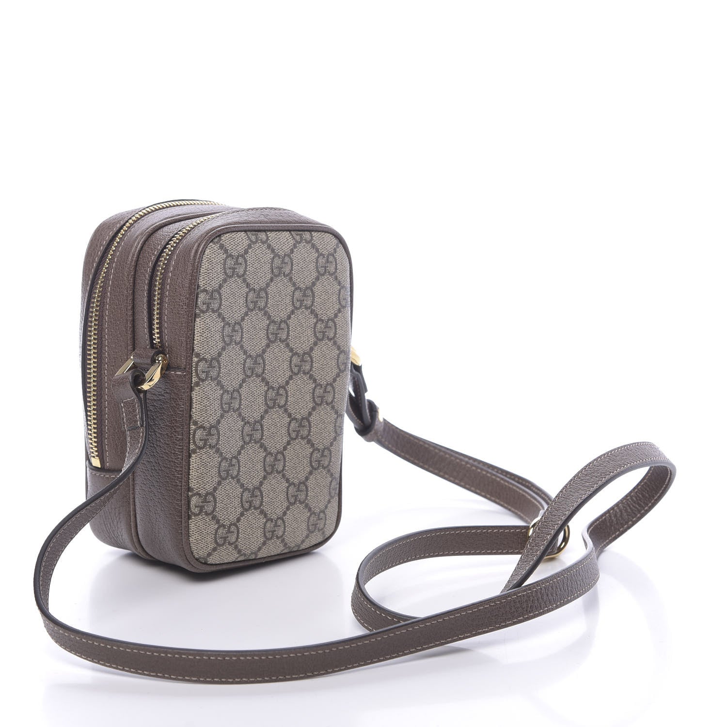 Gucci GG Supreme Monogram Web Mini Ophidia Double Zip Crossbody Bag Beige New Acero 3 of 11