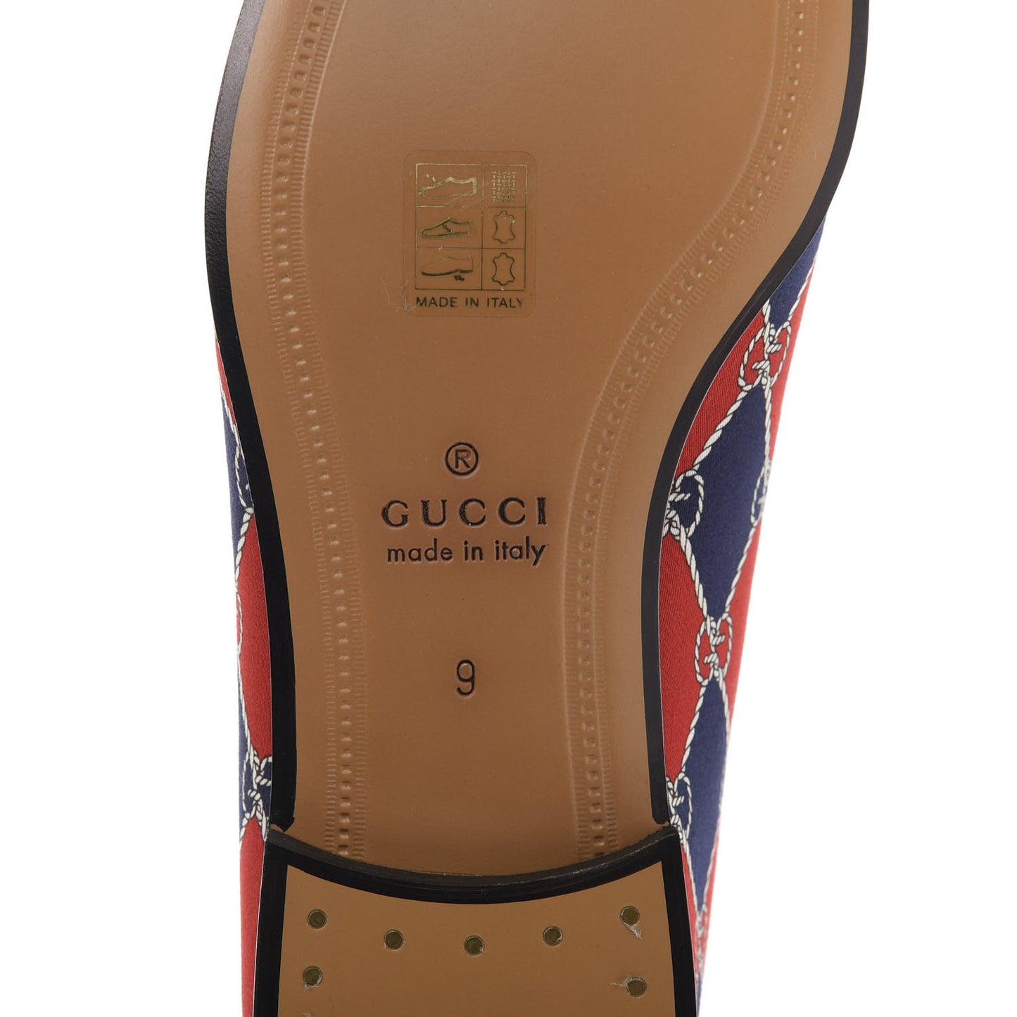 Mini GG Rhombus Chain Horsebit Mens Jordaan Loafers 9 Royal Bleuett Red