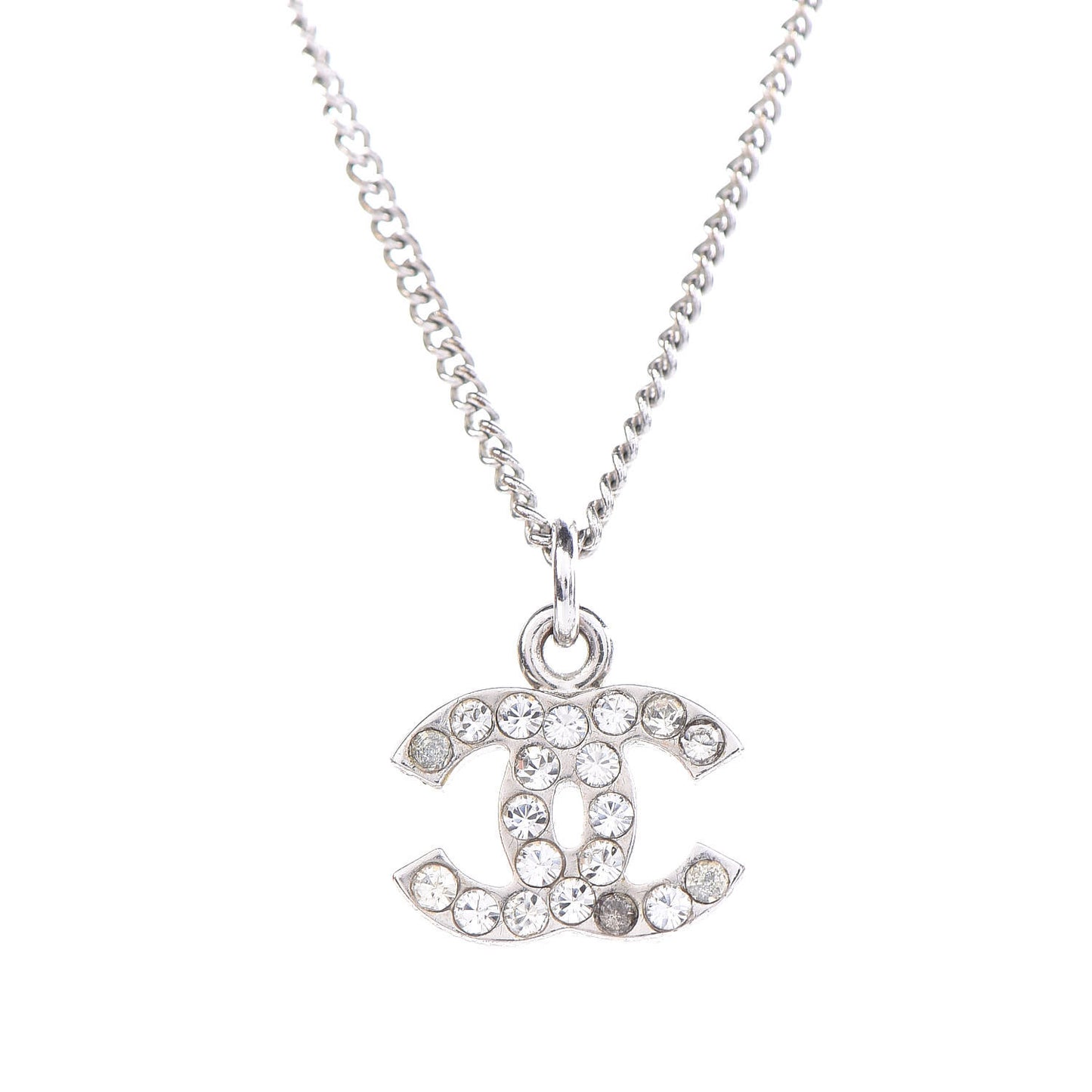 Crystal Timeless CC Necklace Silver