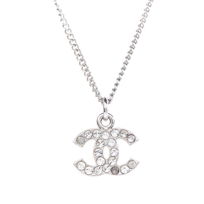 Chanel Crystal Timeless CC Necklace Silver 4 of 6