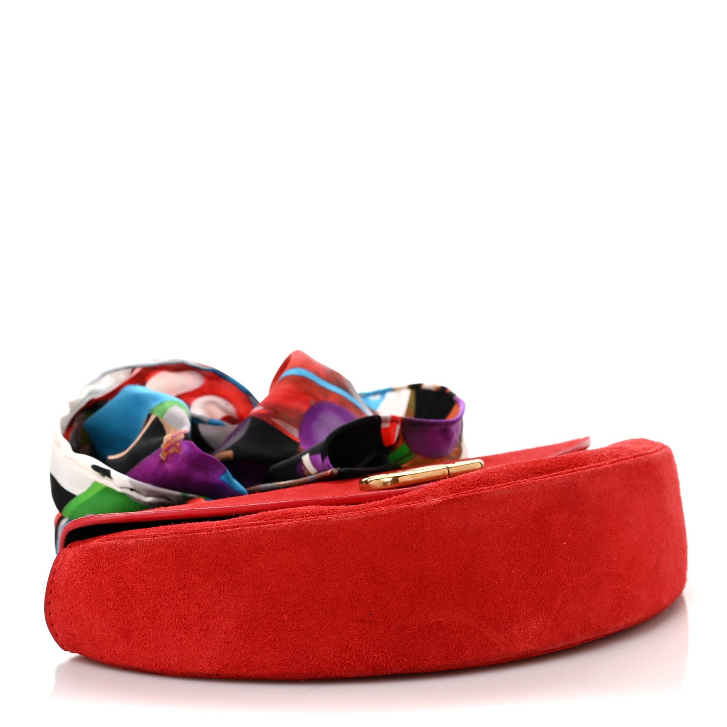 Suede Opera Clutch Bag Red