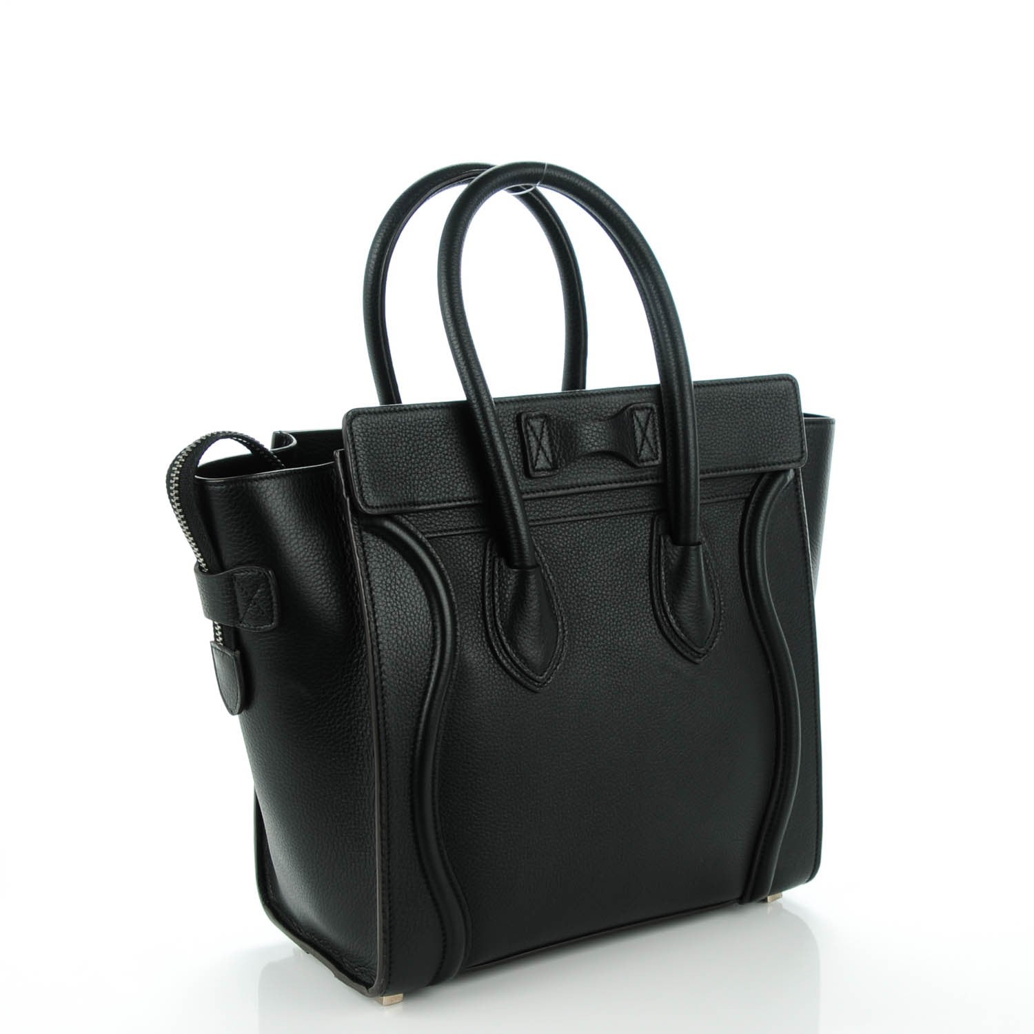 Celine Drummed Calfskin Micro Luggage Black 3 of 8