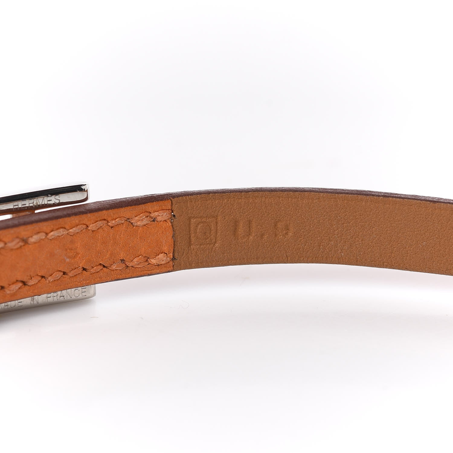 Hermes Epsom Hapi 3 MM Triple Tour Wrap Bracelet S Orange 4 of 6