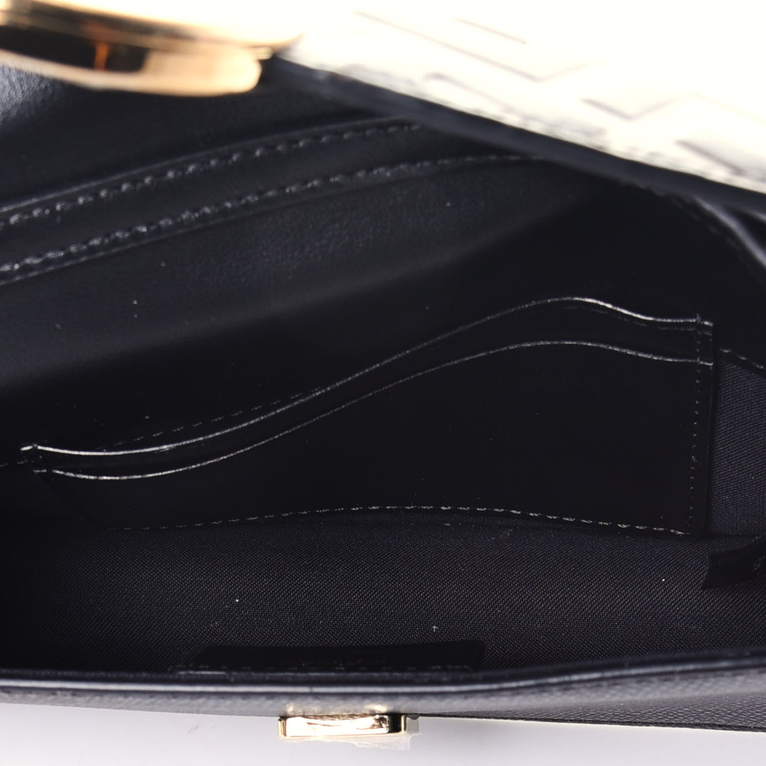 Fendi Vitello Cruise F is Fendi Bi-Color FF 1974 Embossed Envelope Belt Bag Maya Black 6 of 10