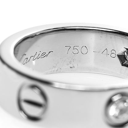 Cartier 18K White Gold 3 Diamond 5.5mm LOVE Ring 48 4.5 3 of 4