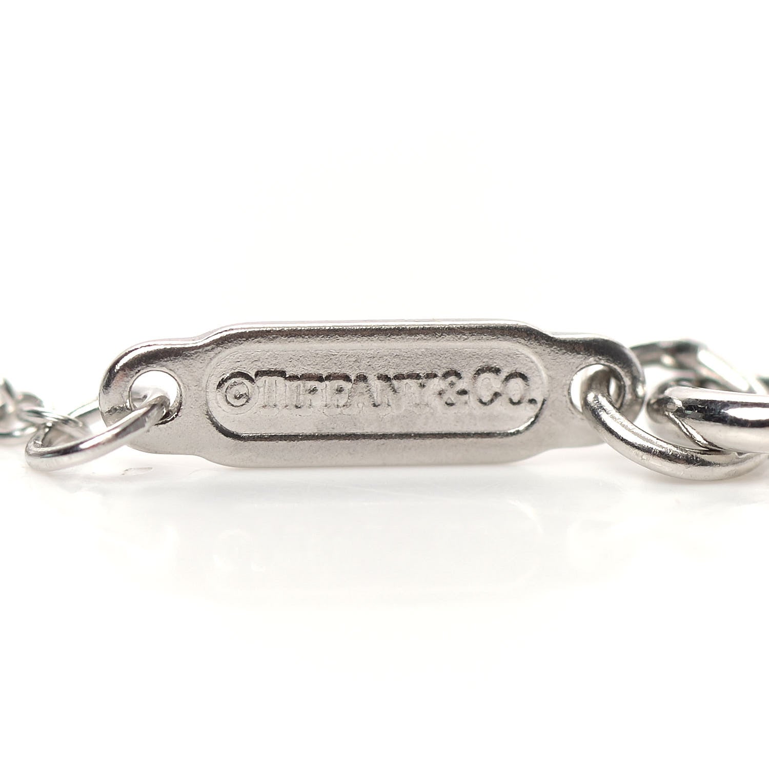 Tiffany Platinum 18K White Gold Diamond Crown Key Pendant Necklace 6 of 7