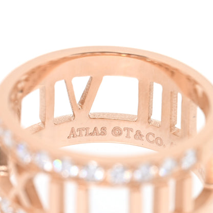 Tiffany 18K Rose Gold Diamond Wide Atlas Open Ring 48 4.5 4 of 4