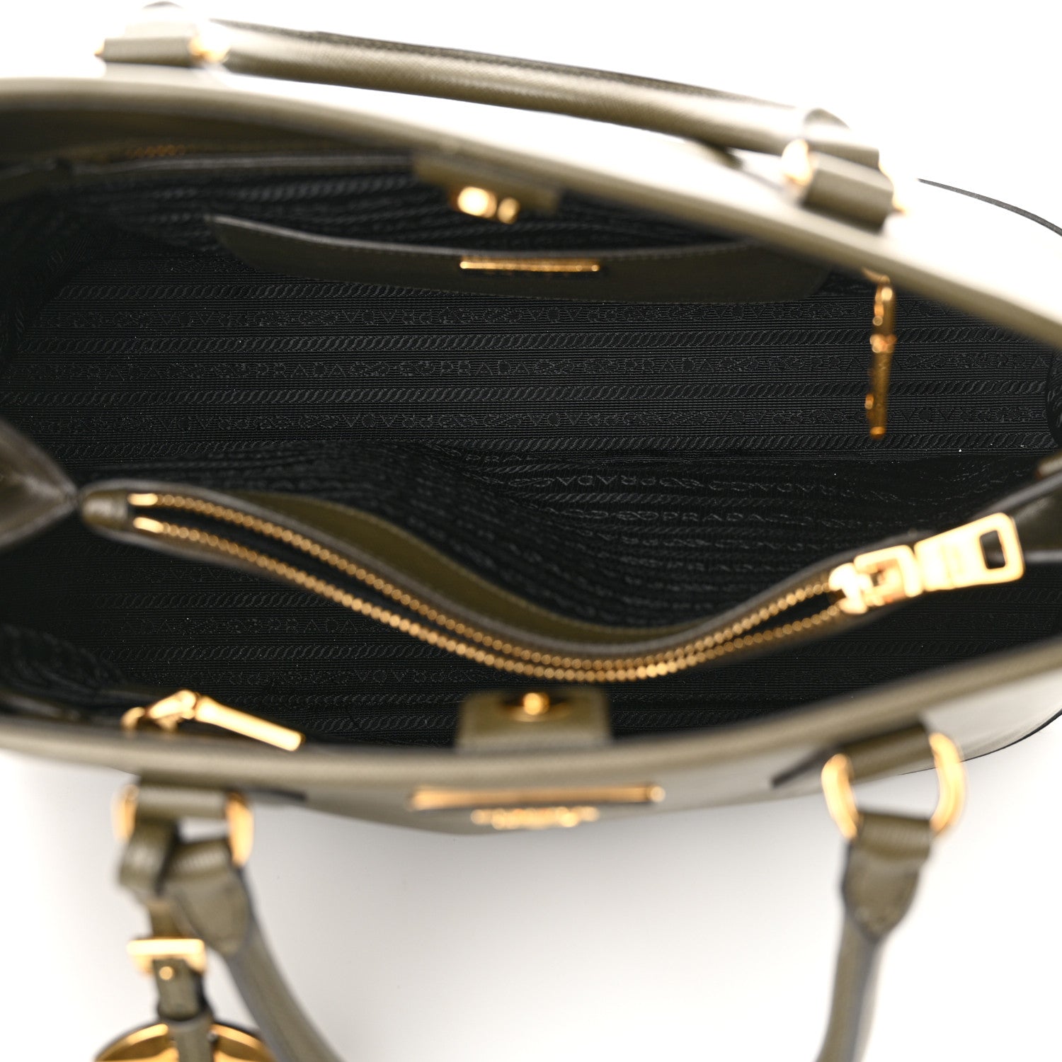 Prada Saffiano Lux Medium Promenade Tote Militare 5 of 13