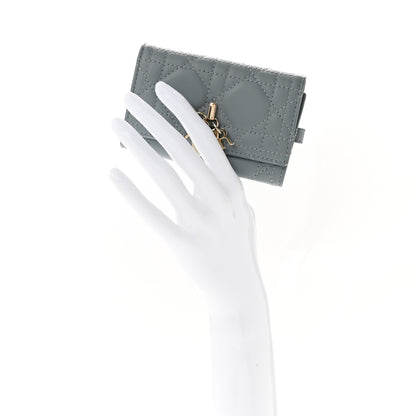 Christian Dior Lambskin Cannage Miss Dior 4 Key Holder Wallet Cloud Blue 2 of 7