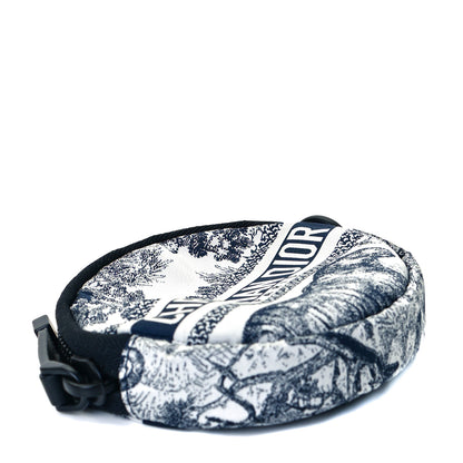 Christian Dior Technical Fabric Embroidered Toile De Jouy DiorTravel Round Coin Purse Blue 3 of 7