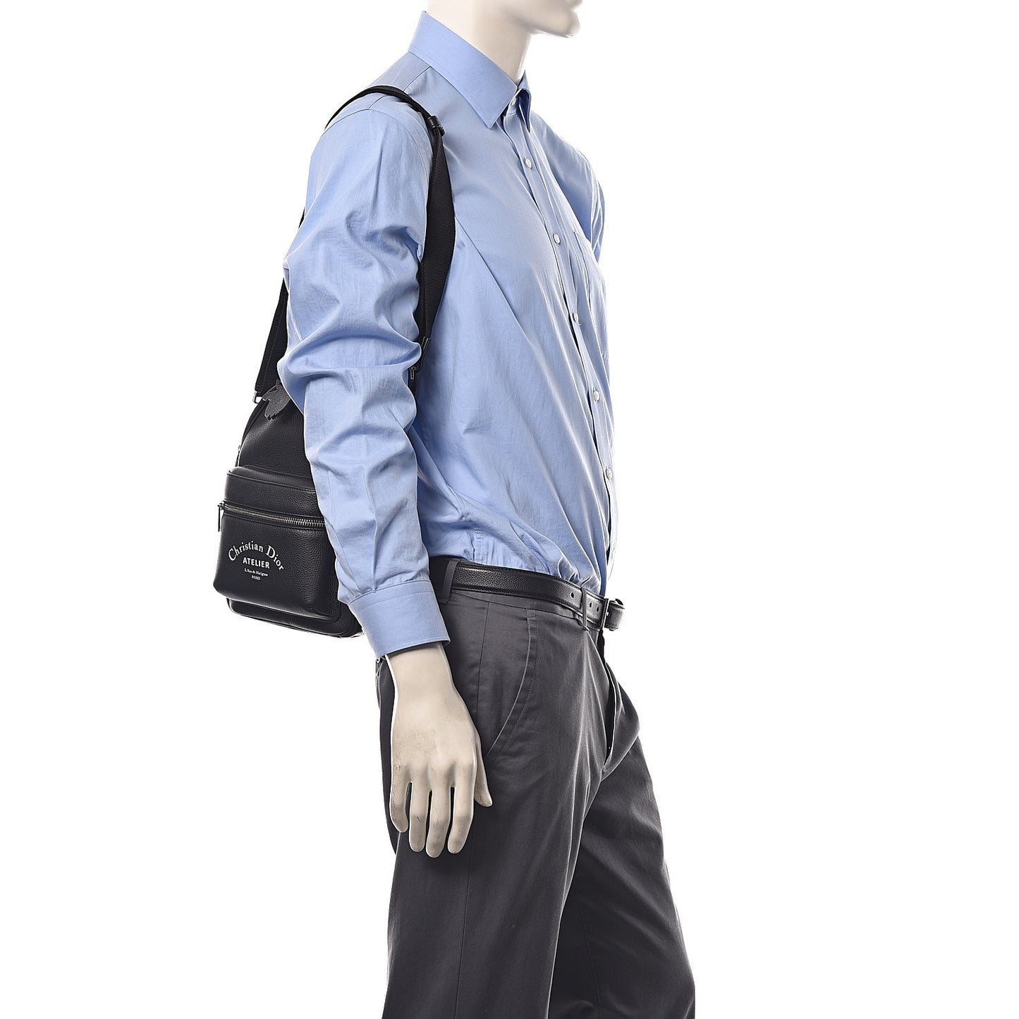 Grained Calfskin Mini Rider Backpack Black