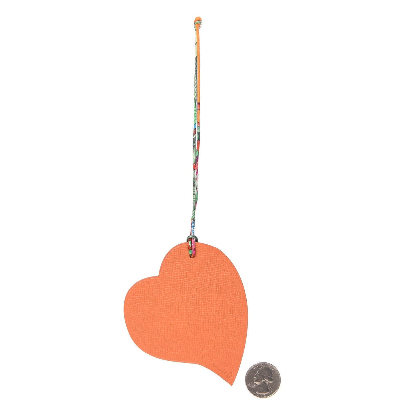Togo Epsom Petit H Heart Bag Charm Rose Lipstick Mangue
