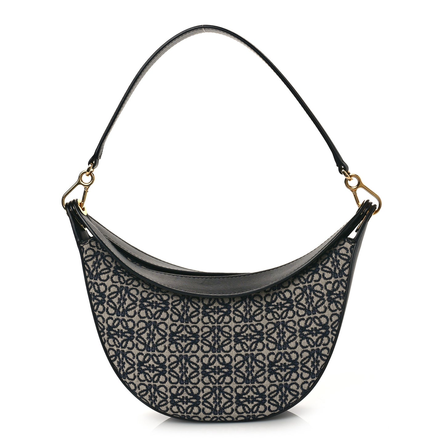 Jacquard Anagram Calfskin Small Luna Navy Black