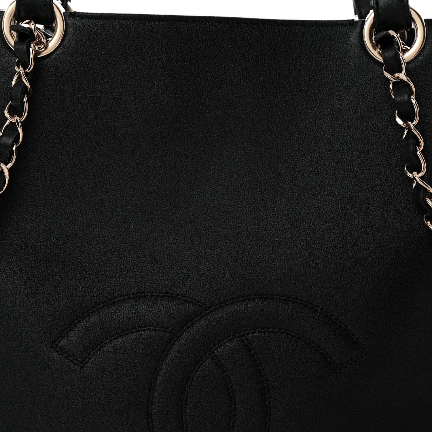 Chanel Calfskin CC Zipped Shopping Tote Black 8 of 10
