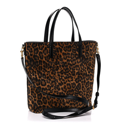Saint Laurent Suede Leopard Print Toy Shopping Tote Naturale 3 of 12