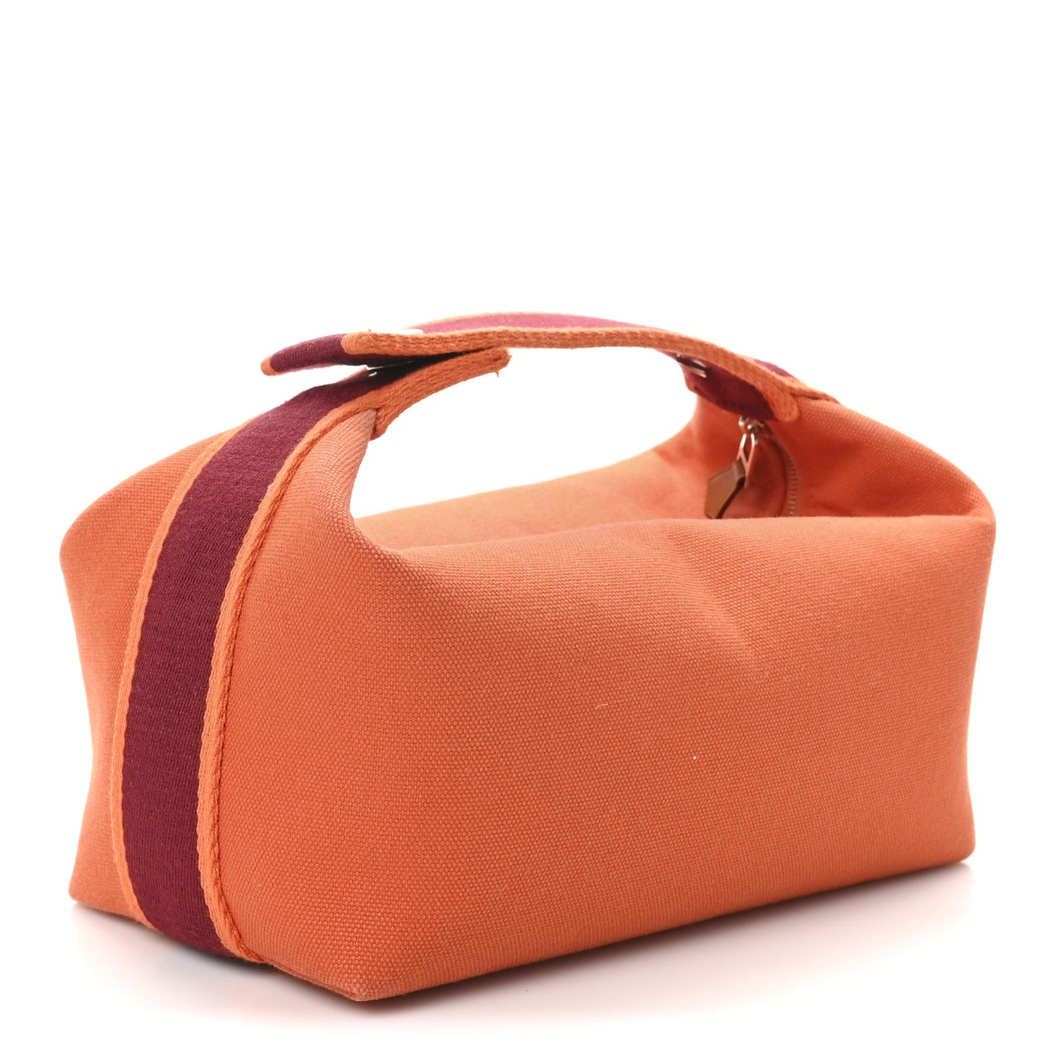Hermes Canvas Small Bride-A-Brac Pouch Orange Burgundy 3 of 7