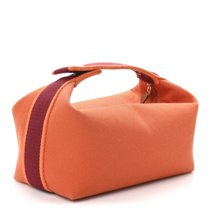Hermes Canvas Small Bride-A-Brac Pouch Orange Burgundy 3 of 7