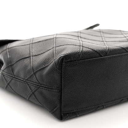 Chanel Caviar Stitched Fold Over Shoulder Bag Black 7 of 8