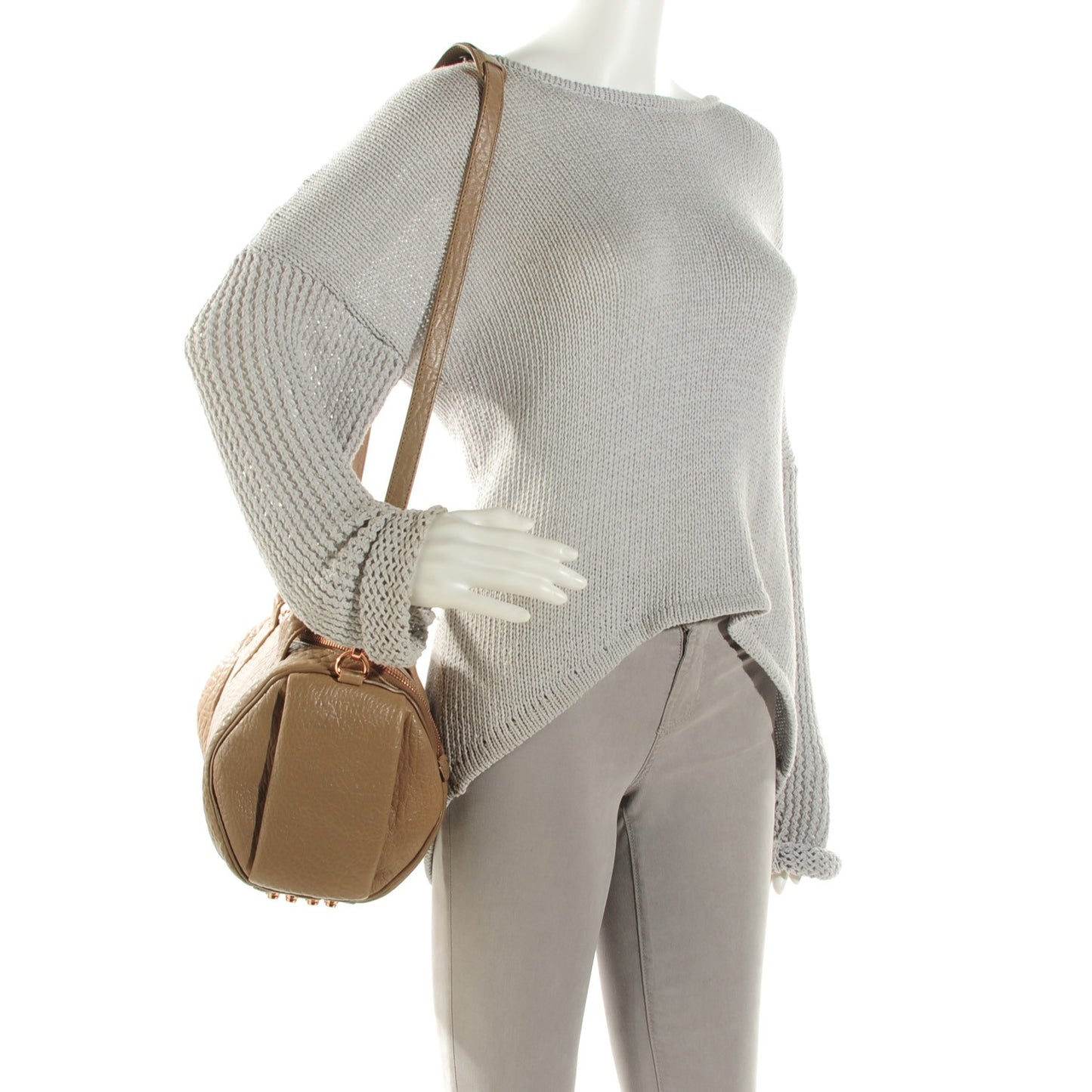 Pebbled Lambskin Rockie Latte Rose Gold Hardware
