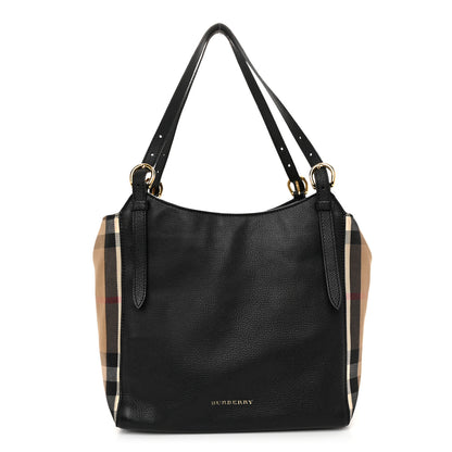 Burberry Grainy Calfskin House Check Small Canterbury Black 1 of 13