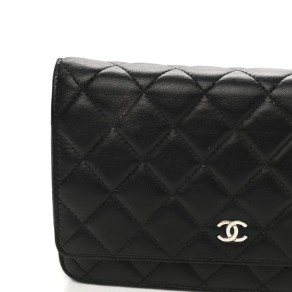 Chanel Lambskin Quilted Wallet On Chain WOC Black 12 of 14