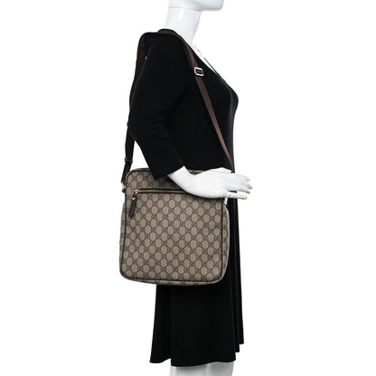Gucci GG Plus Monogram Selleria Calfskin Medium Messenger Bag Beige Ebony Cocoa Dark Chocolate 2 of 10