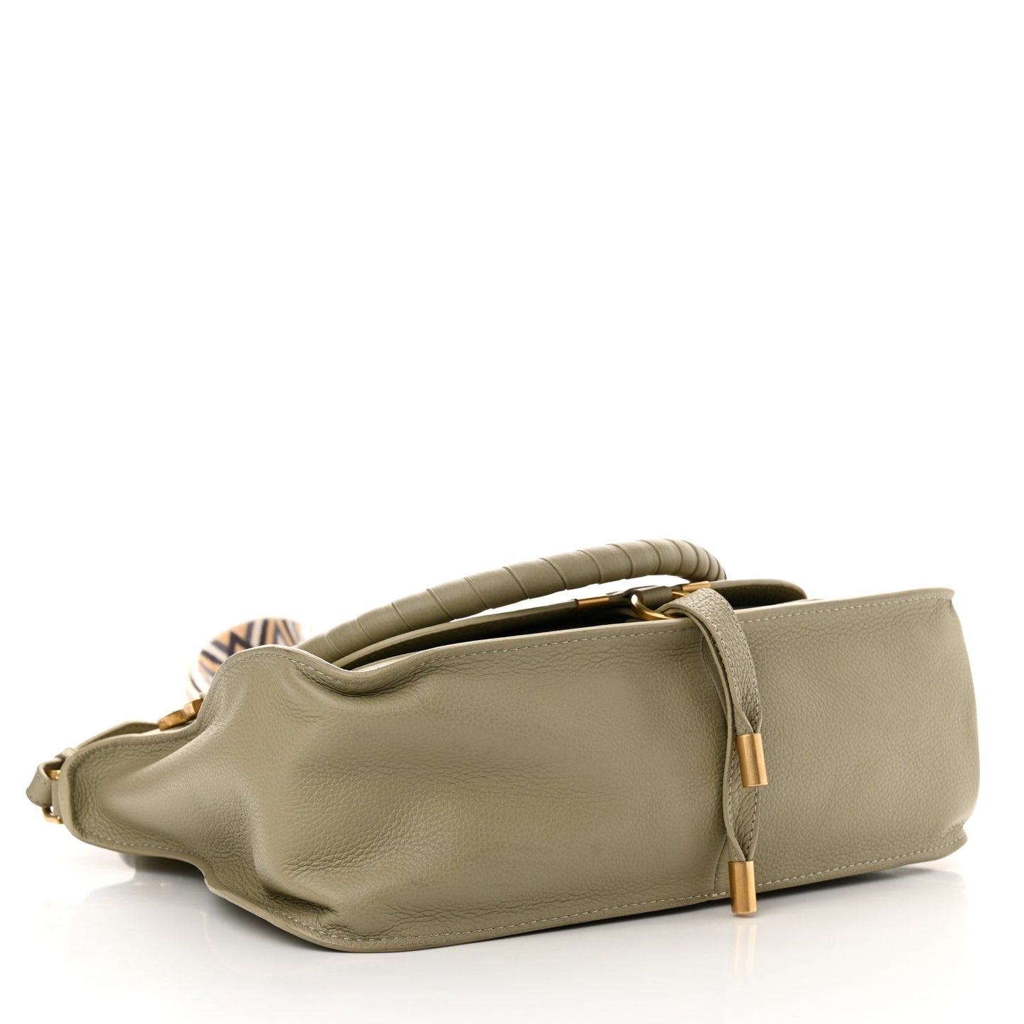 Calfskin Braided Medium Marcie Double Carry Slate Green