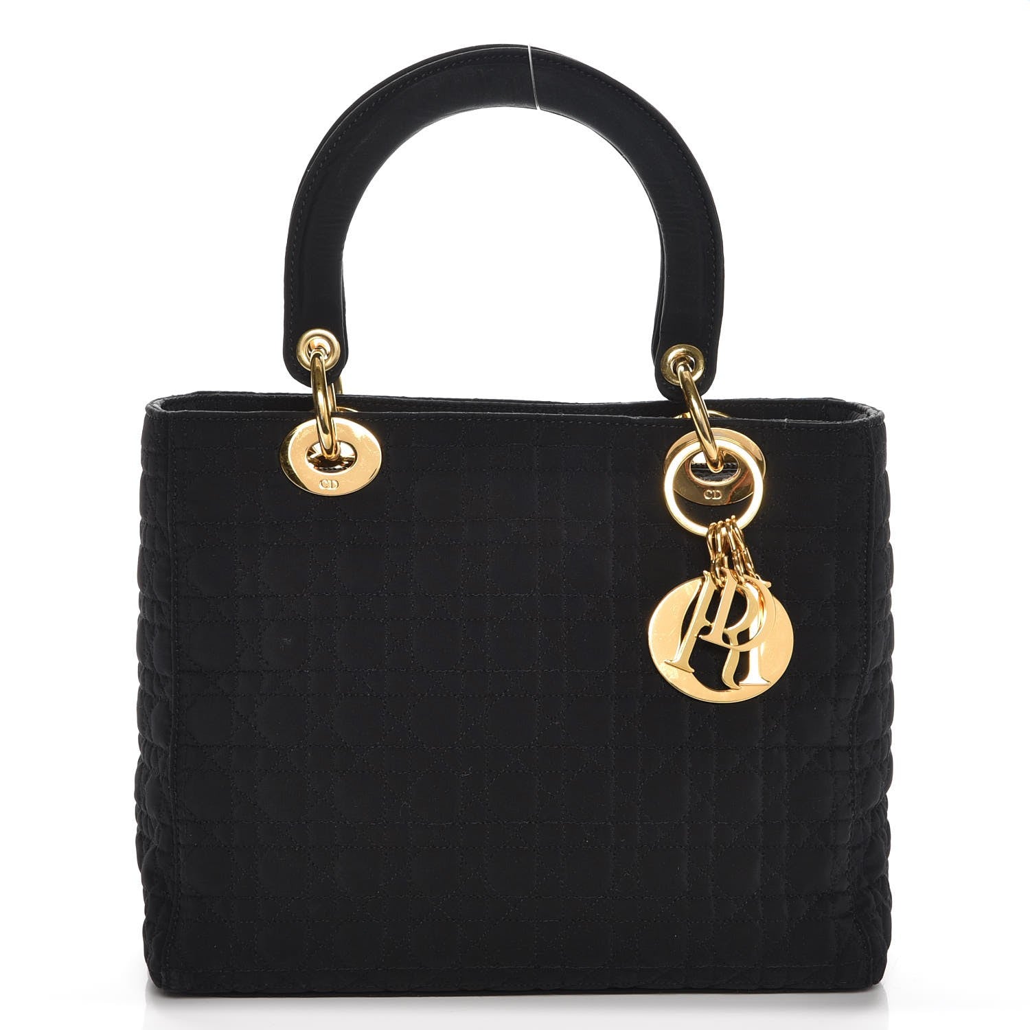 Christian Dior Nylon Cannage Medium Lady Dior Black 1 of 16
