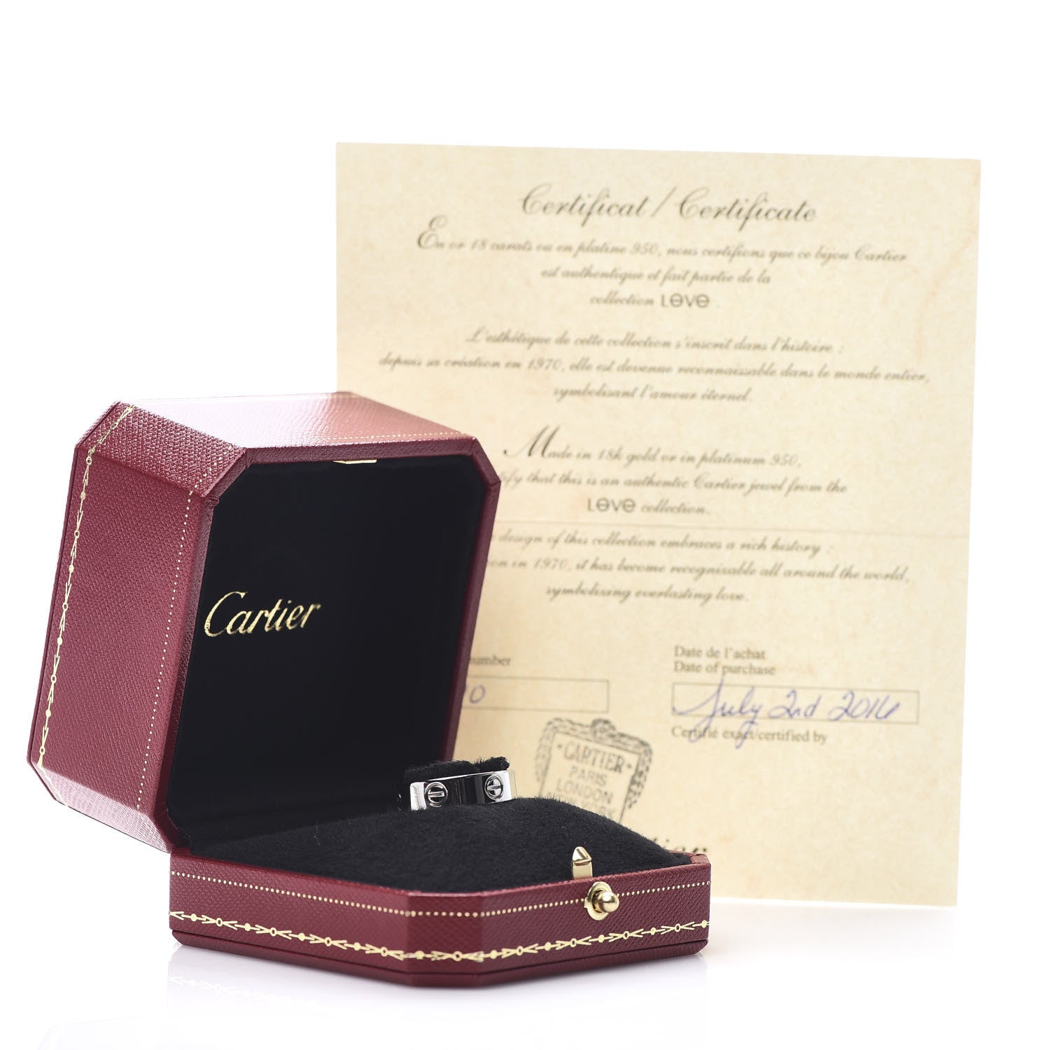 Cartier 18K White Gold 5.5mm LOVE Ring 57 8 5 of 5