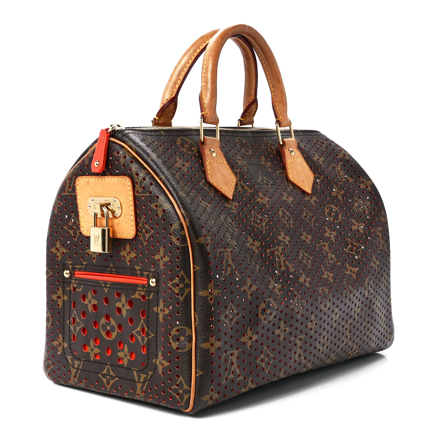 Louis Vuitton Monogram Perforated Speedy 30 Orange 3 of 12