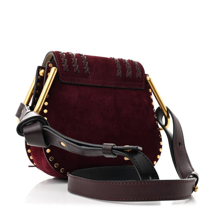 Chloe Suede Calfskin Braided Mini Hudson Shoulder Bag Sienna Red 3 of 10