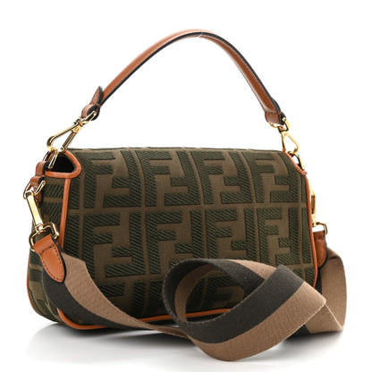 Fendi Canvas Vitello King FF Embroidered Baguette Amazzonia Cuoio 2 of 9