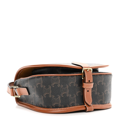 Celine Triomphe Canvas Medium Folco Bag Tan 4 of 10