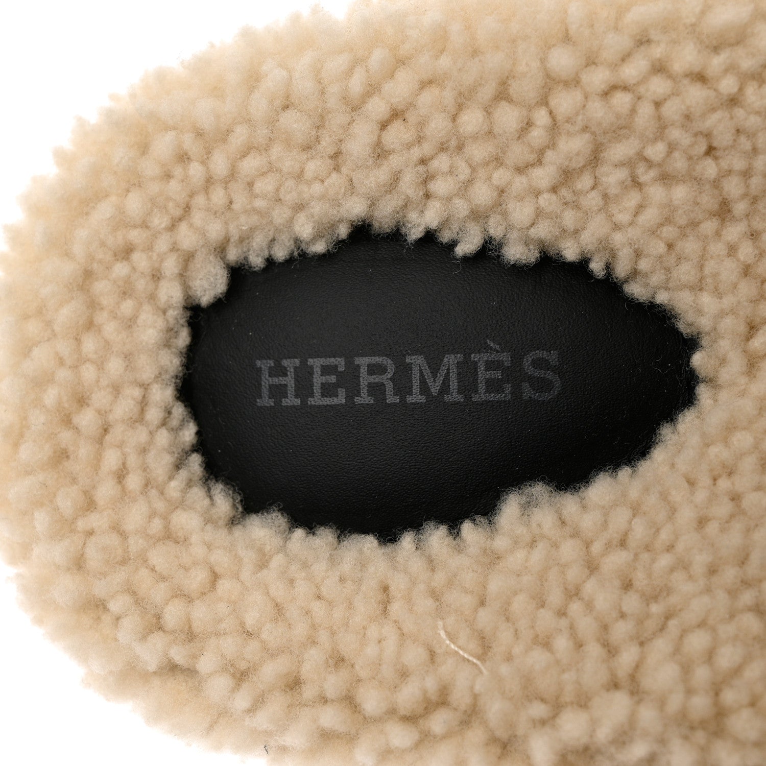 Hermes Calfskin Woolskin Womens Chypre Sandals 40 Black Ecru 7 of 11