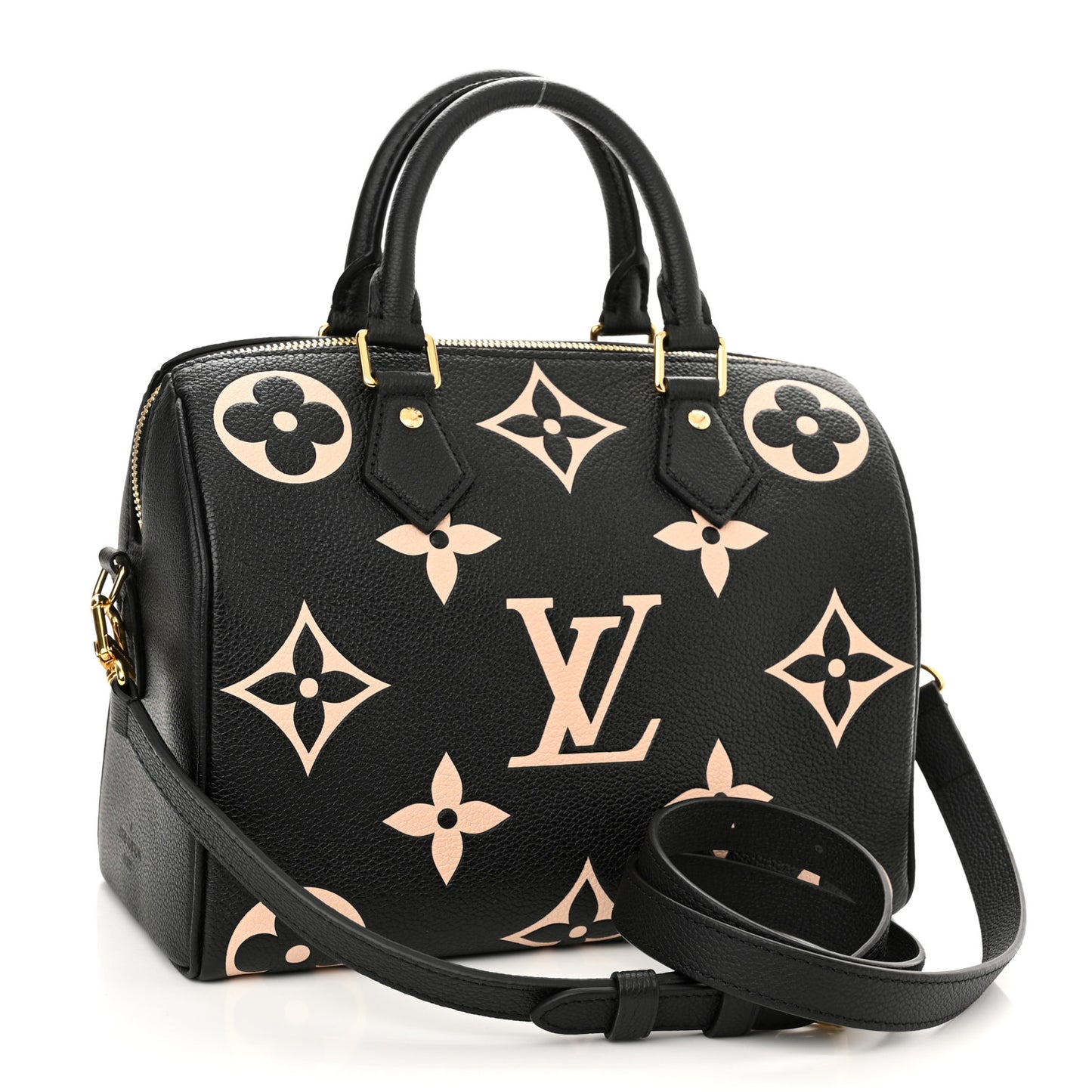 Empreinte Monogram Giant Speedy Bandouliere 25 Black Beige