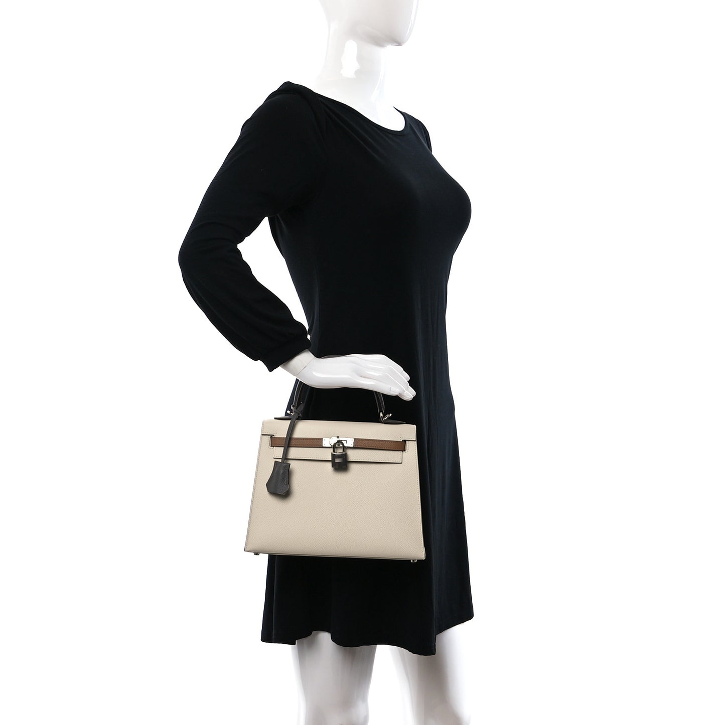 Epsom Tri-Color Kelly Sellier 25 Nata Chai Gris Meyer