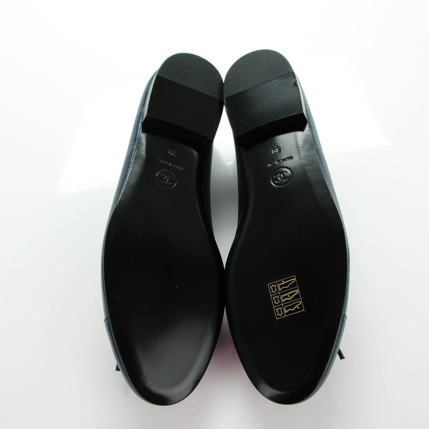 Caviar CC Cap Toe Ballerina Flats 39 Navy