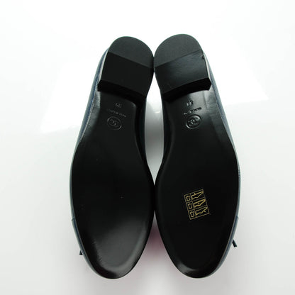 Chanel Caviar CC Cap Toe Ballerina Flats 39 Navy 5 of 8