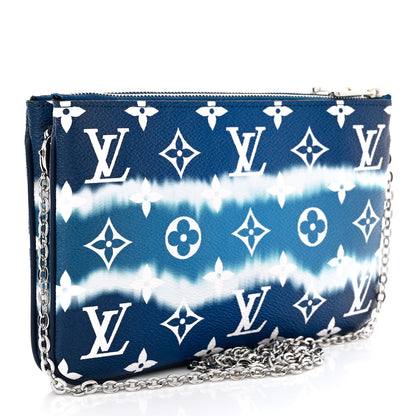 Louis Vuitton Monogram Giant Escale Double Zip Pochette Blue 3 of 12