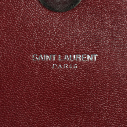 Saint Laurent Sheepskin Matelasse Chevron Large Monogram Satchel Oxblood 6 of 9