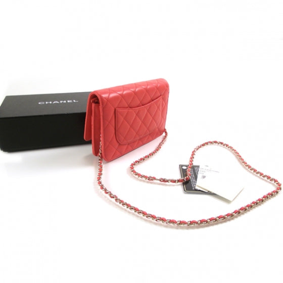 Chanel Lambskin Reissue Wallet On Chain Red 3 of 10