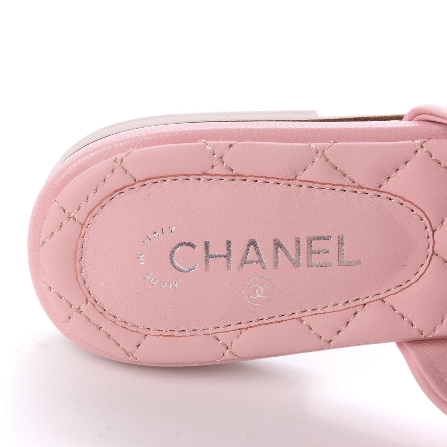 Lambskin Camellia Slide Sandals 35 Pink