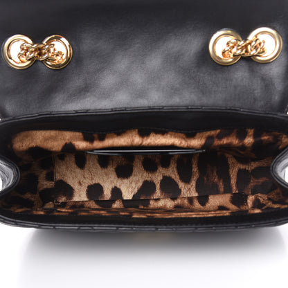 Dolce & Gabbana Lambskin Quilted Crystal Embellished Millennial Rectangular Shoulder Bag Black 5 of 13
