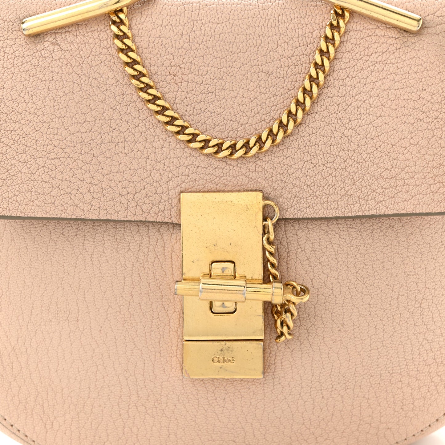 Grained Lambskin Mini Drew Shoulder Bag Cement Pink