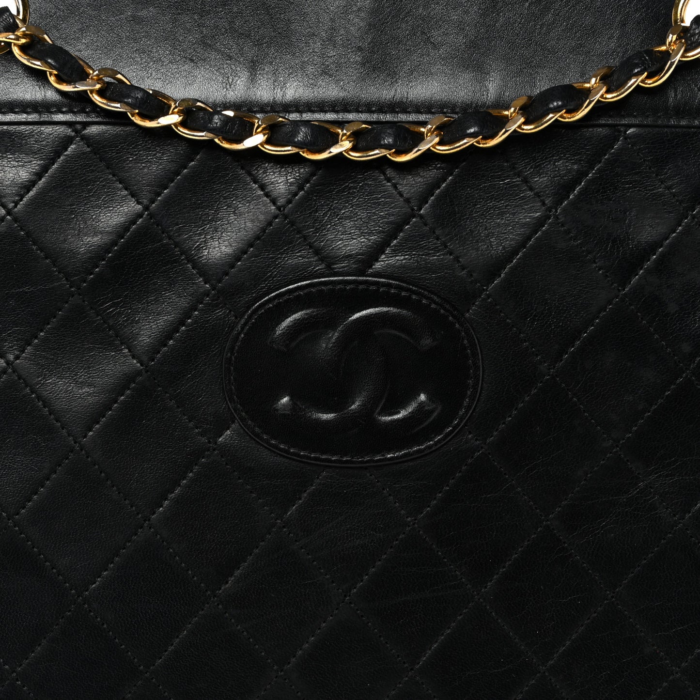 Lambskin Quilted CC Shoulder Bag Black
