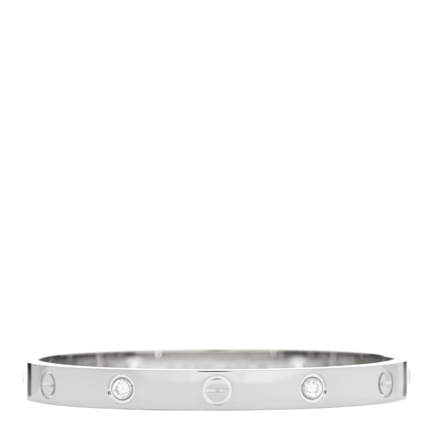 18K White Gold 4 Diamond LOVE Bracelet 17