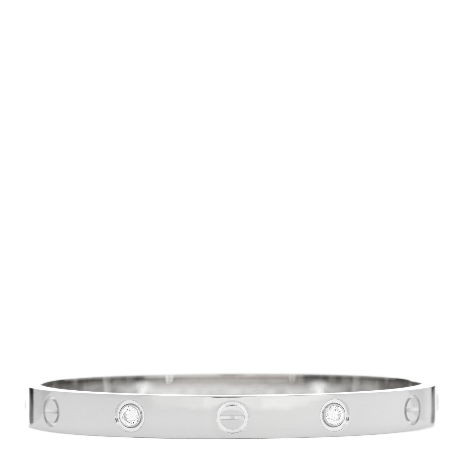 Cartier 18K White Gold 4 Diamond LOVE Bracelet 17 1 of 6