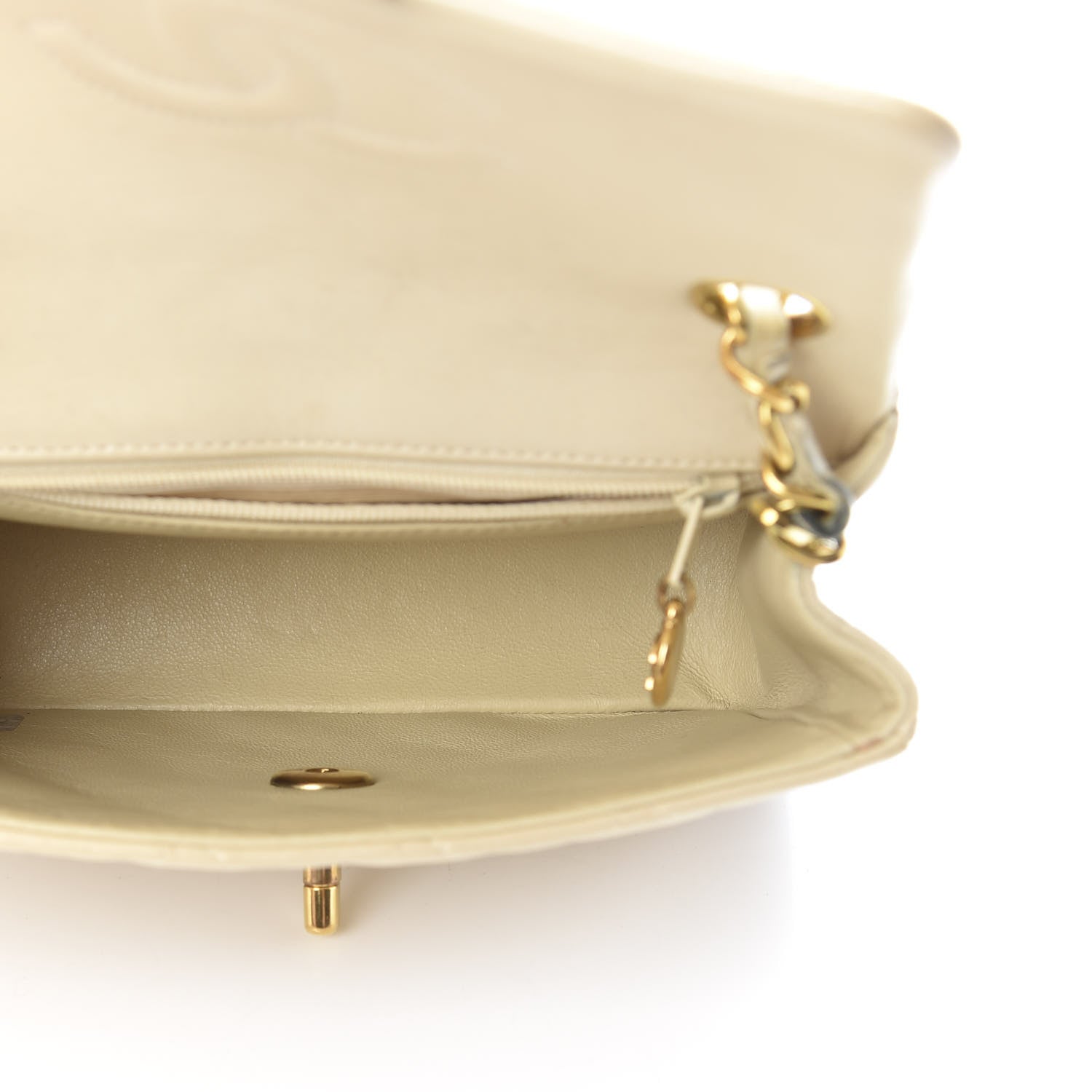 Chanel Lambskin Quilted Mini Square Flap Beige 5 of 19