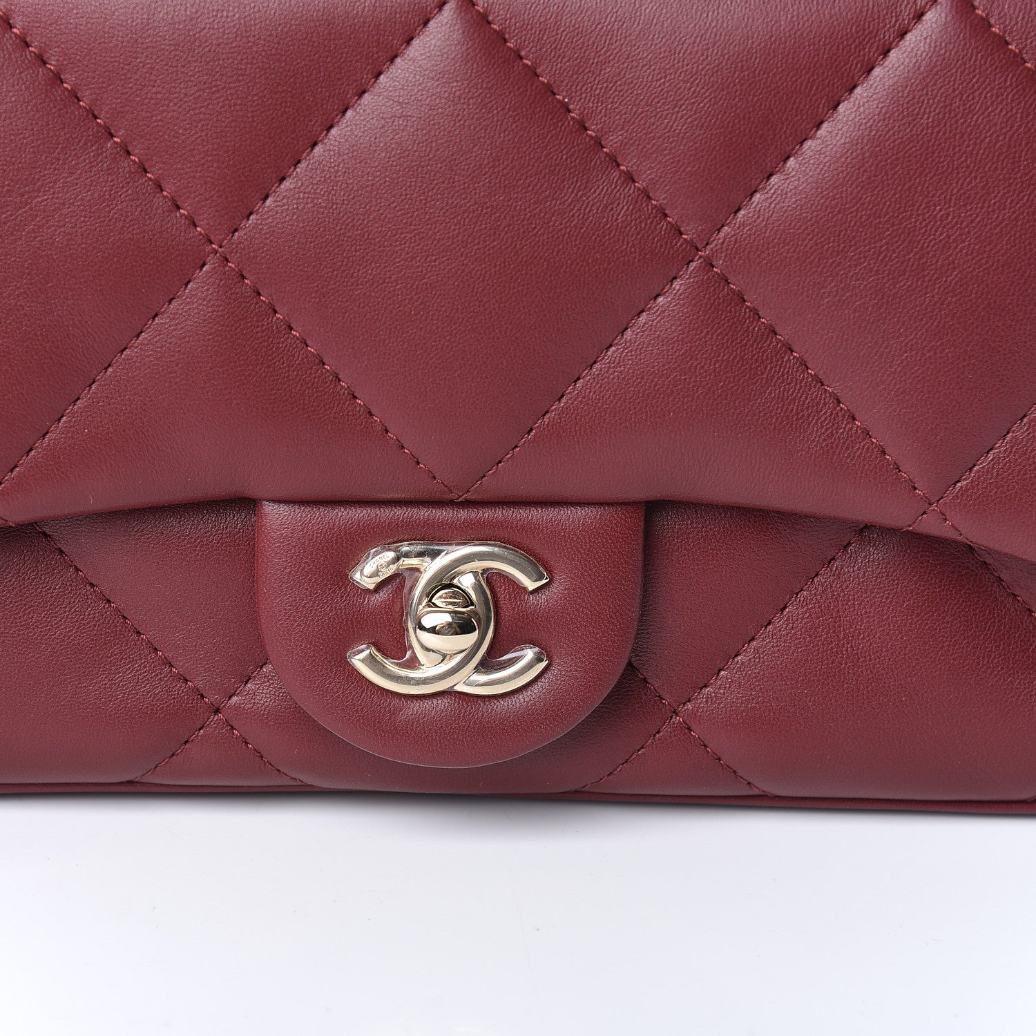 Chanel Lambskin Quilted Small Easy Carry Flap Burgundy 10 of 10
